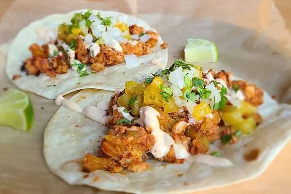 Al pastor tacos from Merle's Whiskey Kitchen in downtown Louisville.