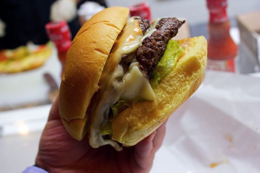 Burger from Chinatown Square in Philly