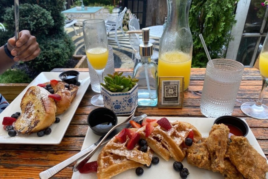 french toast and chicken and waffles from Mr Braxton Bar & Kitchen in Washington, DC
