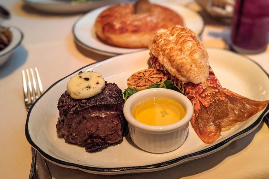 steak and lobster from Butcher and Singer in Philly