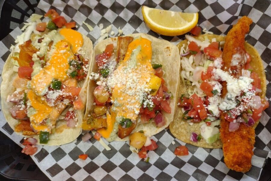 Fish taco sampler from Baja Rick’s Cantina in San Diego
