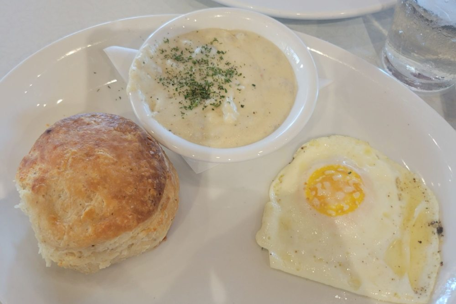Biscuit with gravy and egg from Big Bad Breakfast in Louisville, KY