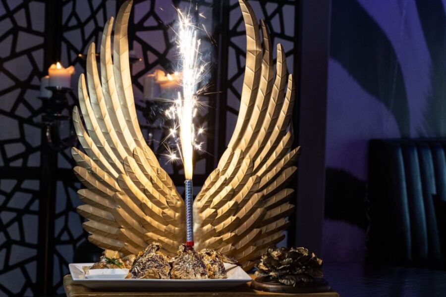 24k gold wings from Deluxe Fun Dining in Charlotte