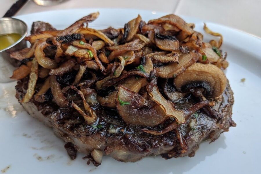 Steak with mushrooms from Lou & Mickey's in San Diego