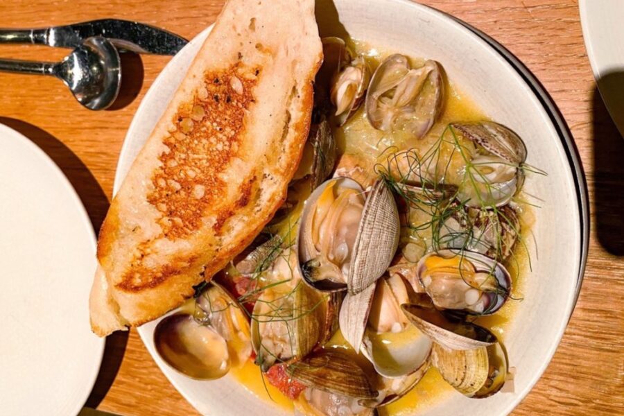 manilla clams from Shaker + Spear in Seattle