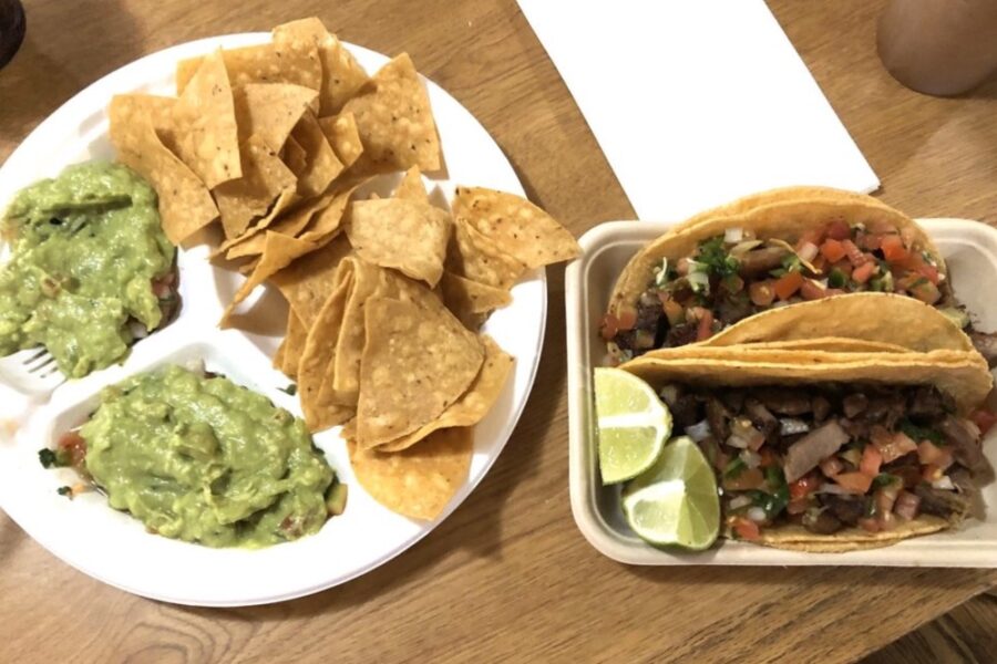 chips and carnitas from Trujillo's Taco Shop in San Diego