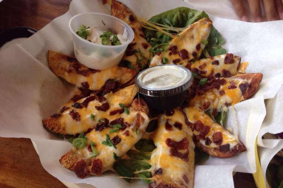 Potato skins from mcgregors bar and grill in San Diego