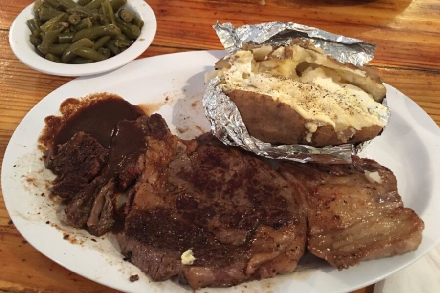 8oz ribeye steak from Breck's Steakhouse in Charleston