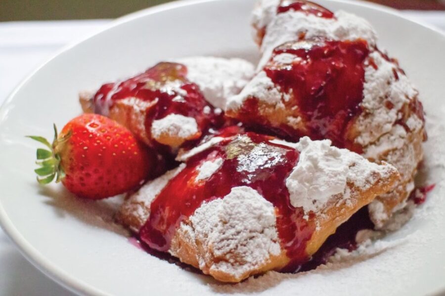 Beignets from Eli's table in Charleston