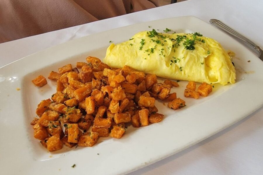 omelet with hash from High Cotton in Charleston