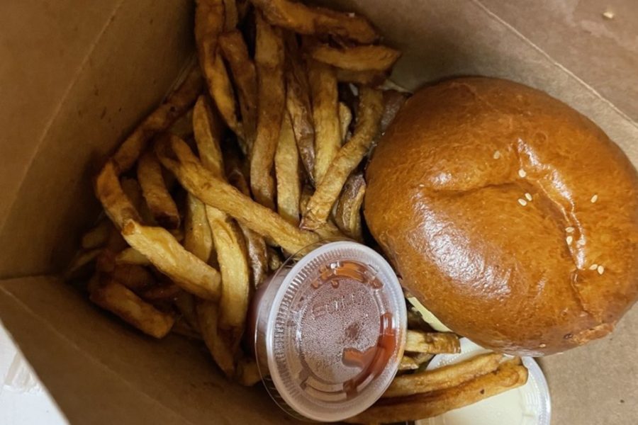 Burger and Fries from Khyber Pass Pub in Philly