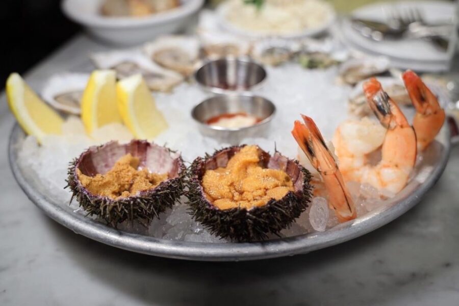 Raw seafood from Neptune Oyster in Boston
