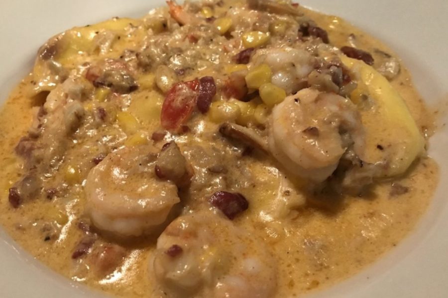 crab and shrimp ravioli from Nigel's Good Food in Charleston