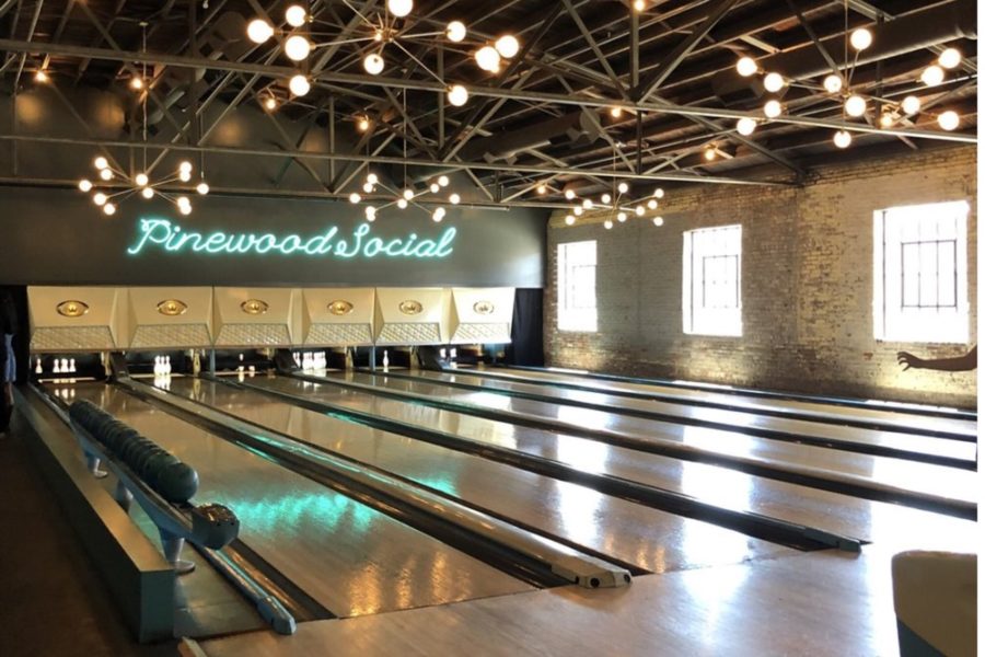 Bowling alley at Pinewood Social in Nashville, TN