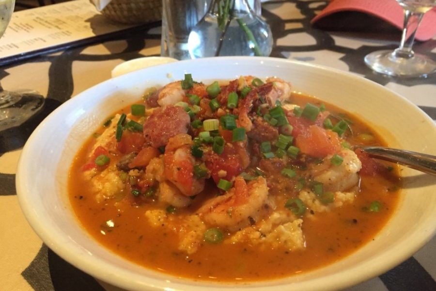 shrimp and grits from Slightly North of Board in Charleston