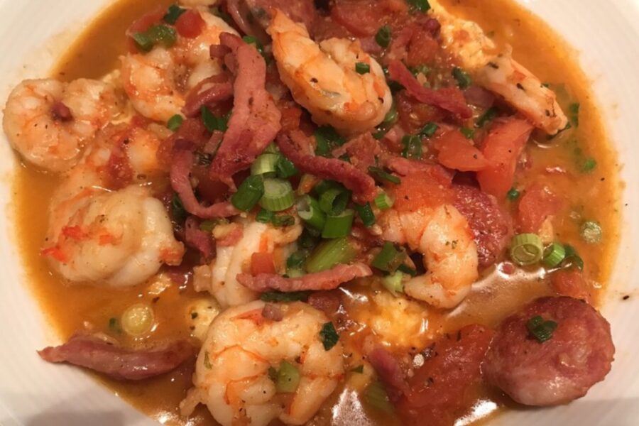 Shrimp and grits from Slightly North of Broad in Charleston