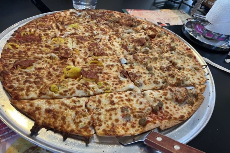 Banana Pepper and Sausage Pizza at Derby City in Louisville, KY