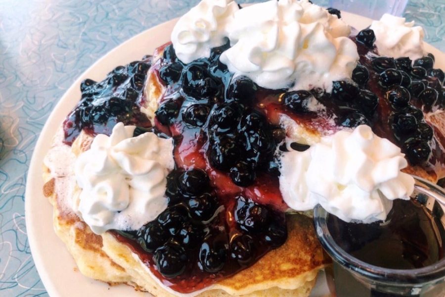 Blueberry pancakes from White Palace Grill in Chicago