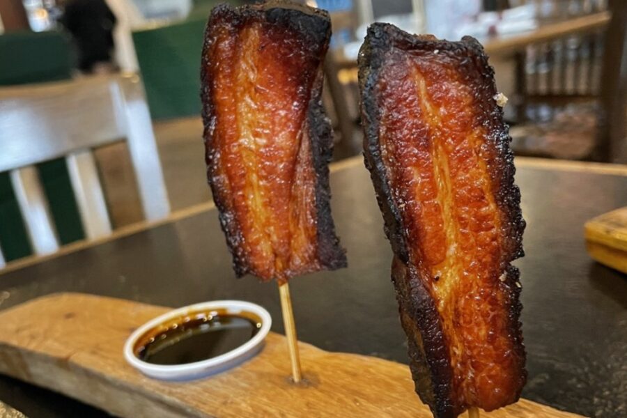 pork belly on a stick from Against The Grain Public House in Louisville