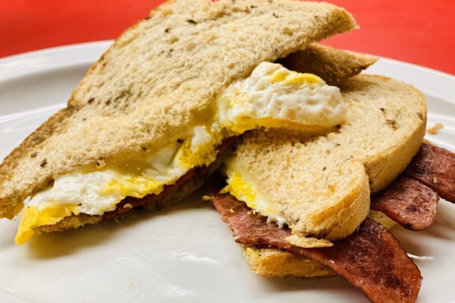 breakfast sandwich from Burger Girl Diner in Louisville