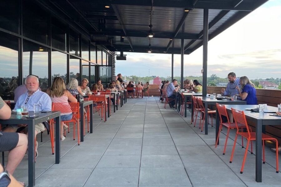 Patio at Copper & Kings Rooftop Bar in Louisville