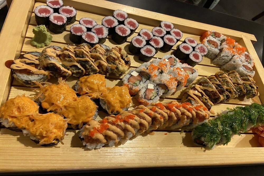sushi platter from midori sushi in nashville, tn
