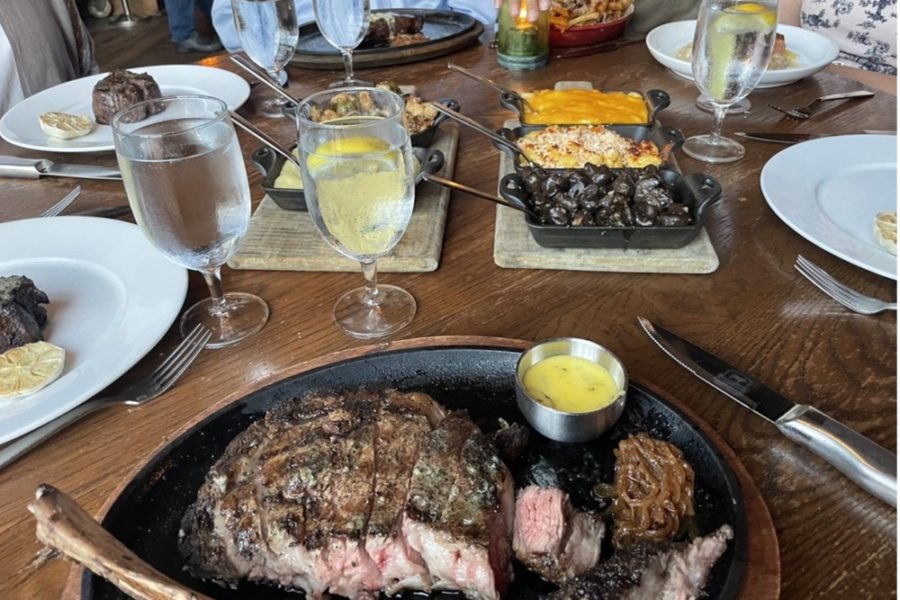 Tomahawk ribeye with apps from Oak Steakhouse in Nashville