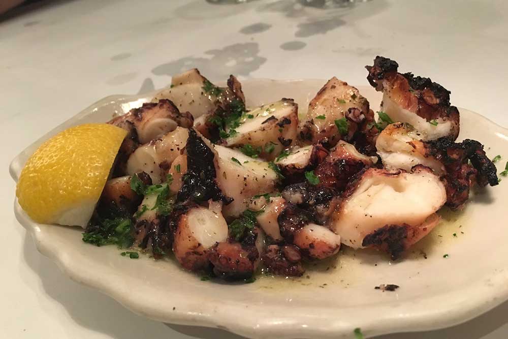 Greek Islands Taverna Octopus Grilled and immersed in Lemon-Oregano Olive Oil