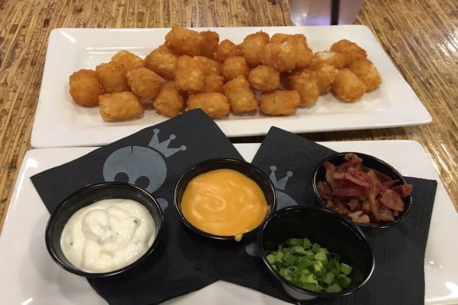 Deconstructed Loaded Tater Tots at Tavern Bowl in San Diego