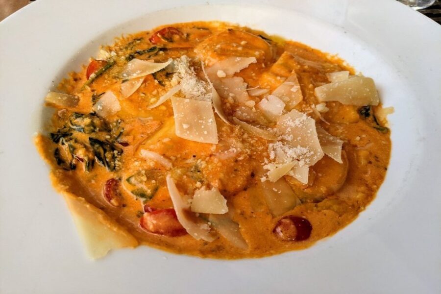 lobster ravioli from mia bella in Cleveland