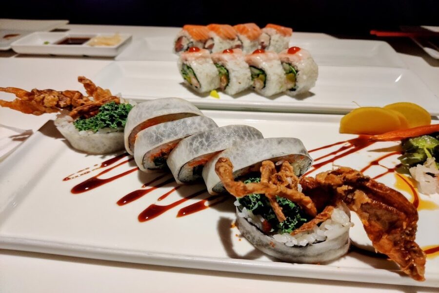 white spider web roll from sasa sushi in cleavland Ohio