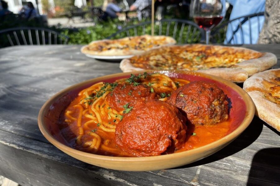 Spaghetti and Meatballs at Bernardo Winery in San Diego
