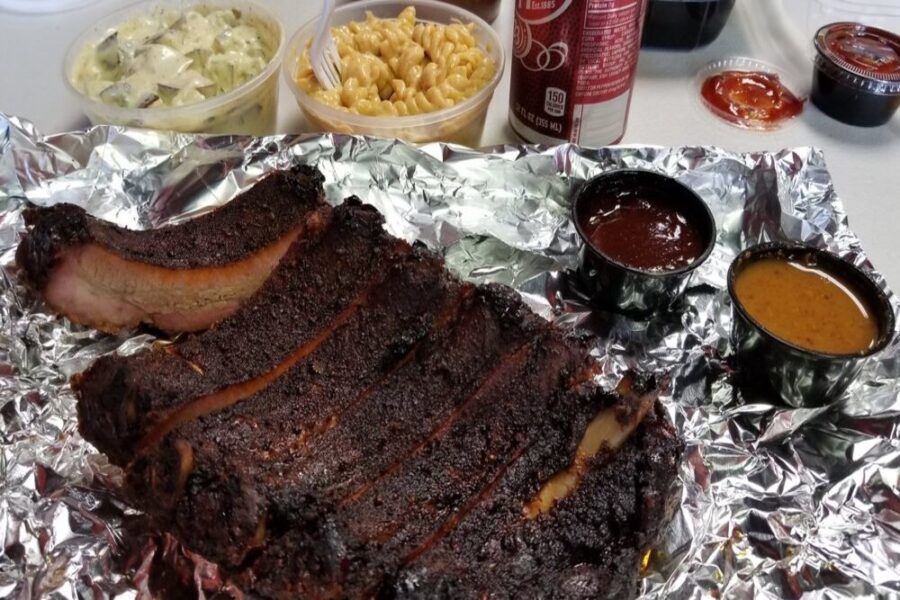 ribs and sides from Barabicu smokehouse in Cleveland Ohio