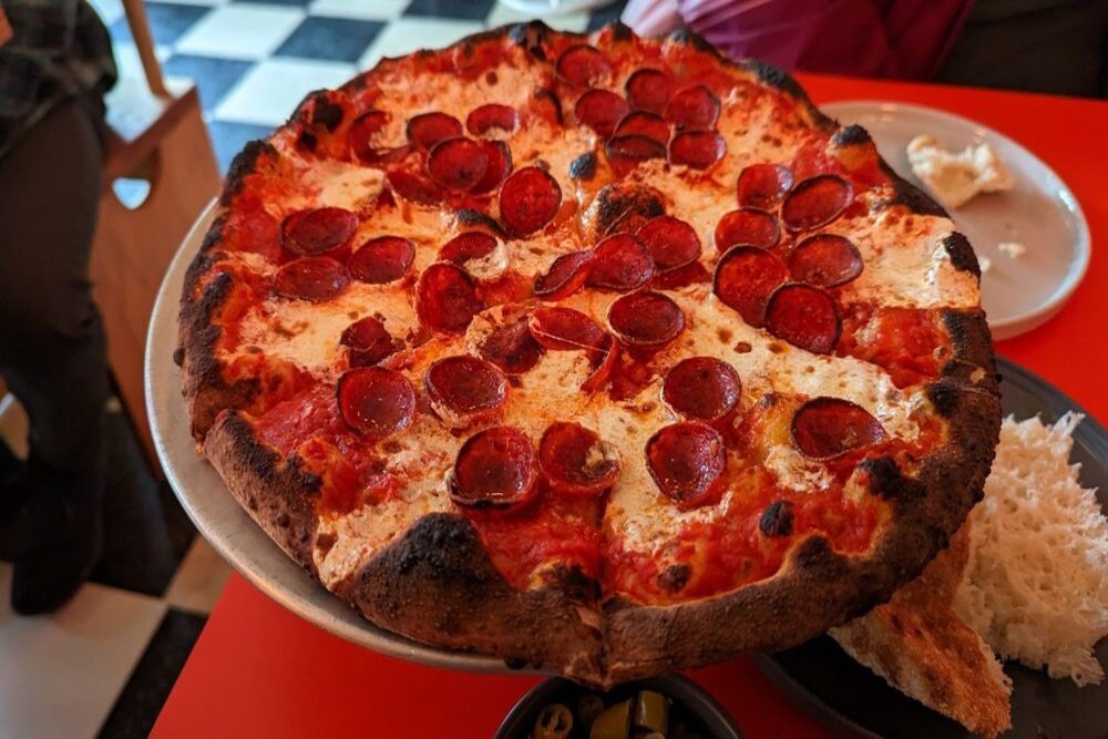 pepperoni pizza from cents pizza in Cleveland Ohio
