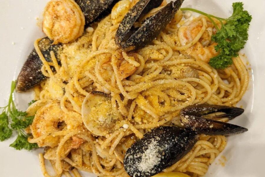 pasta and clams from Crab Du Jour in Charleston