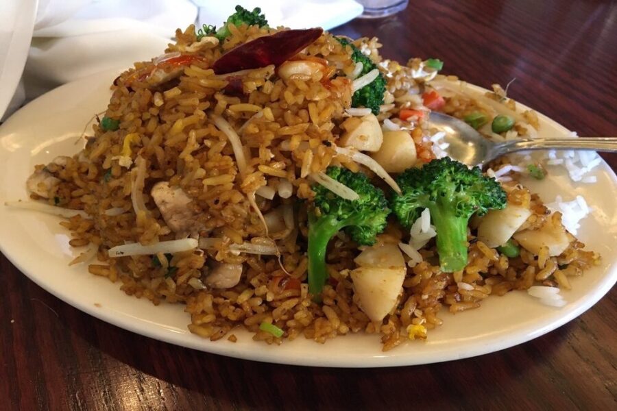 veggie fried rice from King Wah Restaurant & Lounge in Cleveland Ohio