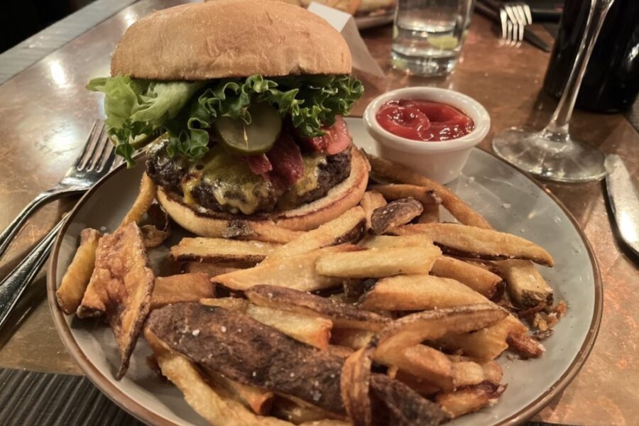 Le Moo burger and fries from Le Moo in Louisville