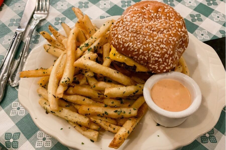 burger and fries from Little Jack’s Tavern in Charleston