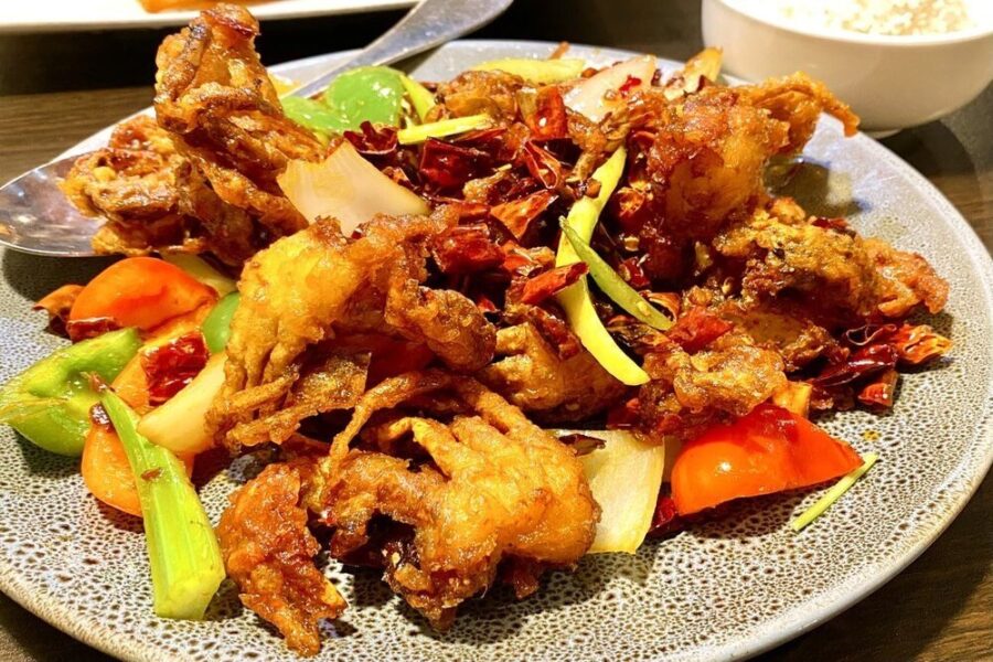 crispy soft shell crab from Szechuan Gourmet in Cleveland Ohio