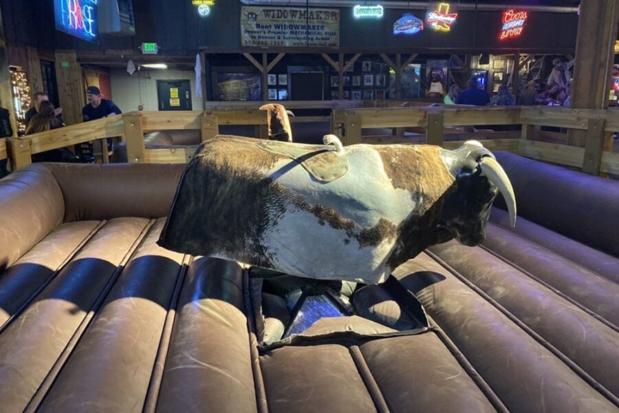 mechanical bull at The Grizzly Rose in Denver