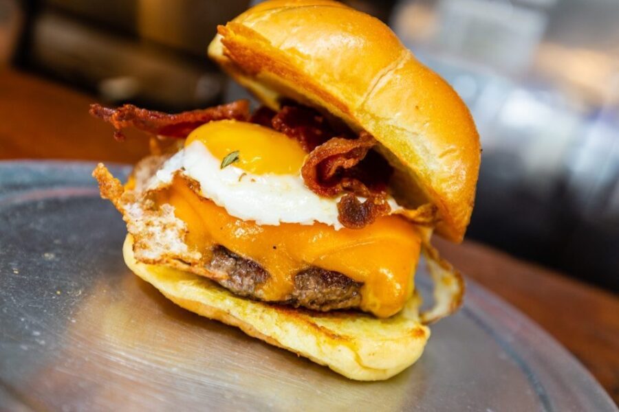 burger with bacon, egg and cheese from cheeseburger baby in Miami