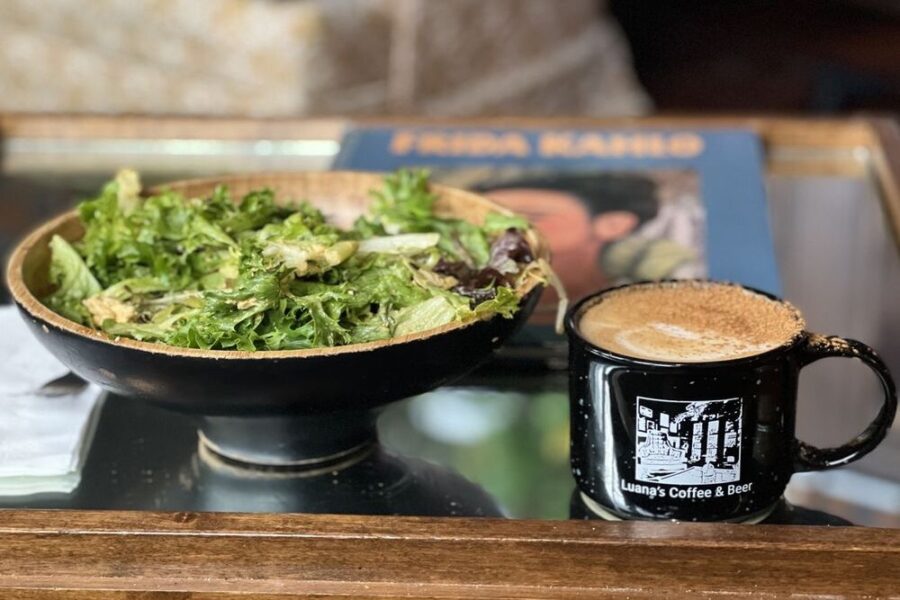 Salad and Dirty Chai from Luana's Coffee in phoenix az