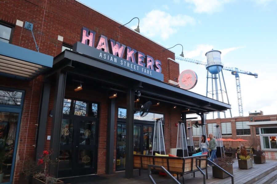 exterior of hawkers asian street food in Charlotte North Carolina