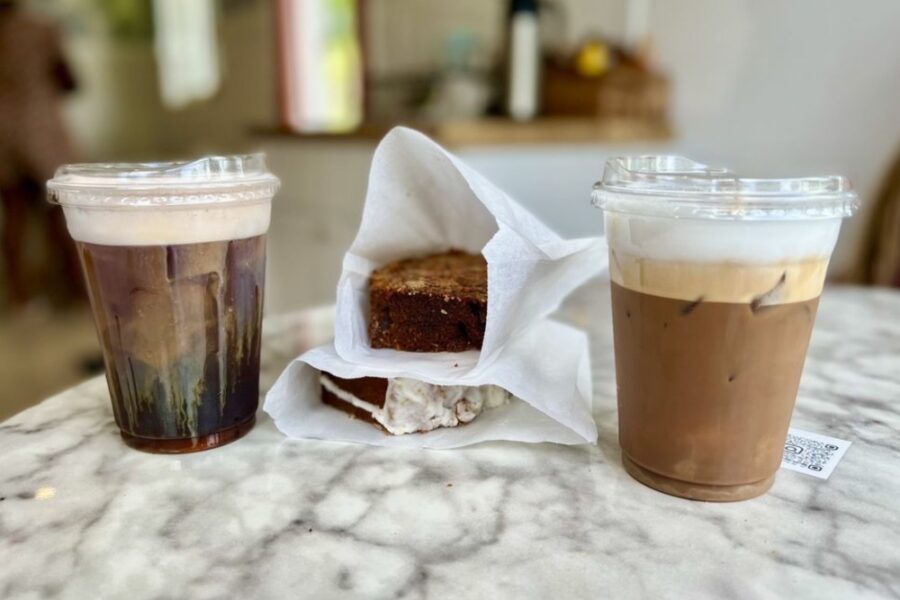 Coffee and loaf cake from Archibald’s Village Bakery in Fort Lauderdale