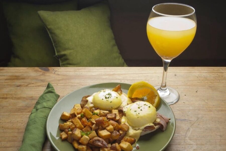 Eggs Benedict & mimosas from Dougherty’s Restaurant & Pub in Denver