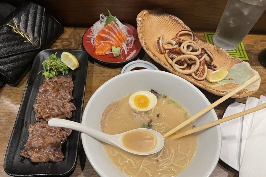 ramen and other appetizers and entrees from mr. max sushi in dallas
