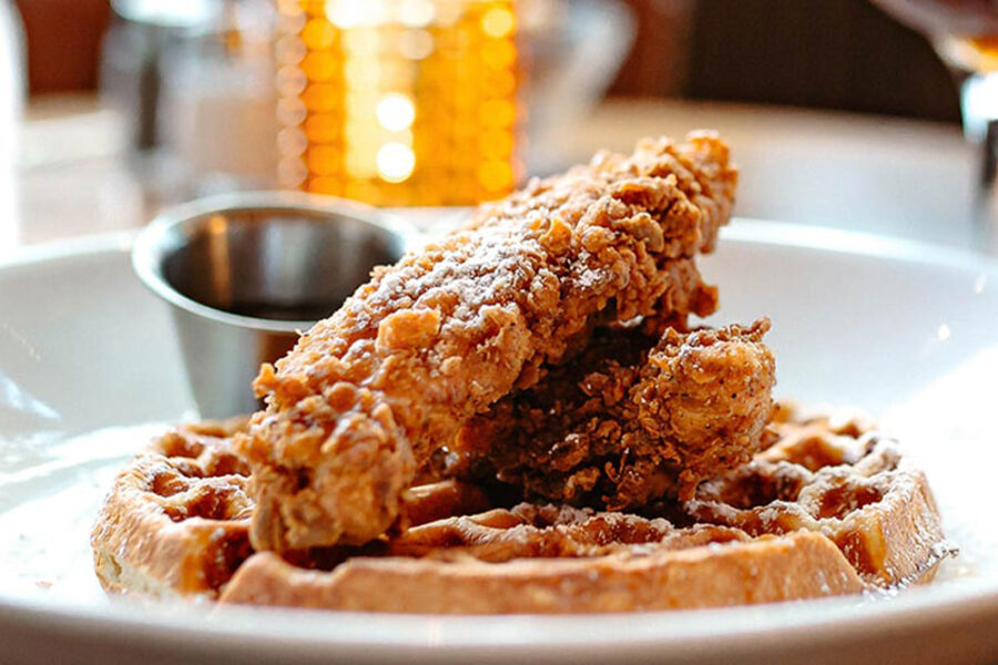 The Pearl Restaurant's fried chicken & wAFFLES