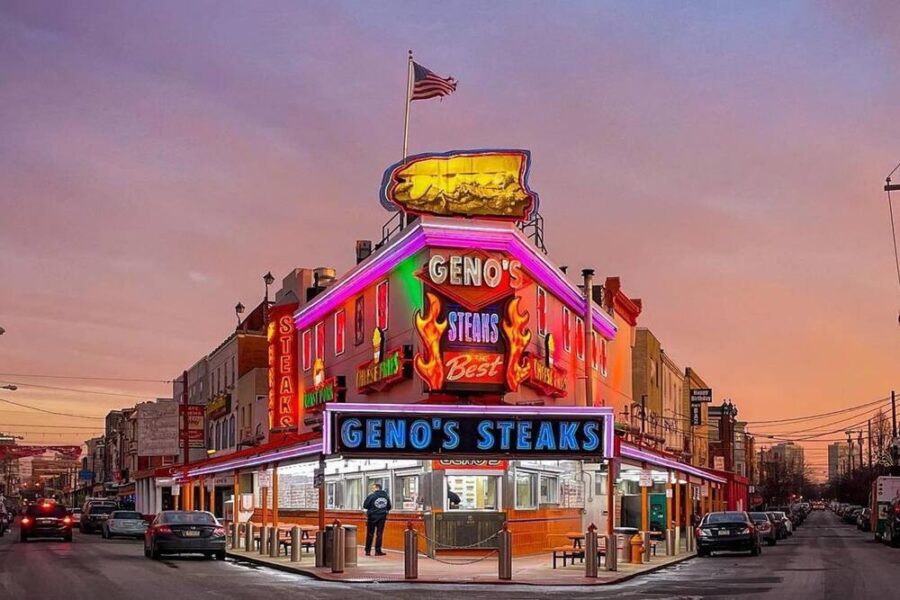 exterior of Geno's Steaks in Philadelphia