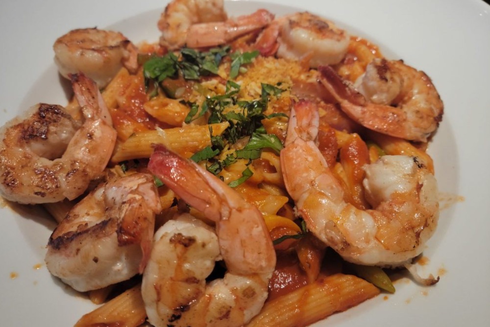 shrimp and pasta from Social House Arlington in Dallas