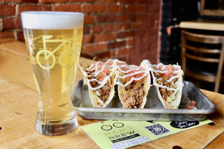 beer and tacos from nano brew Cleveland